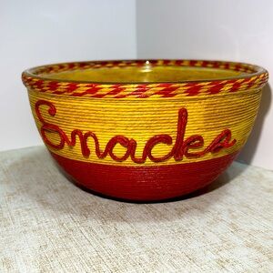 Vintage 1950's MCM Bowls Set of 3 Raffia Cord Wrapped Glass